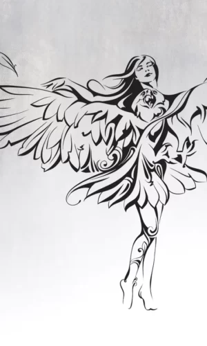 Wall Sticker Angel With Eagle Wings