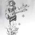 Wall Sticker Girl With Guitar