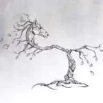 Wall Sticker Horse From Tree