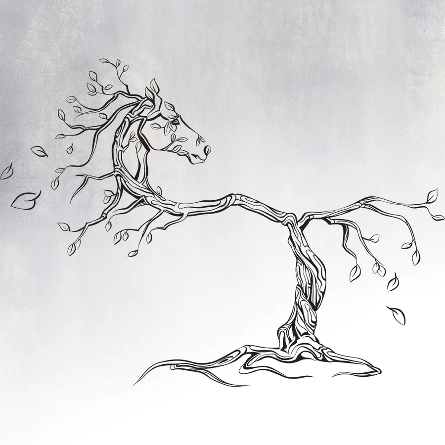 Wall Sticker Horse From Tree