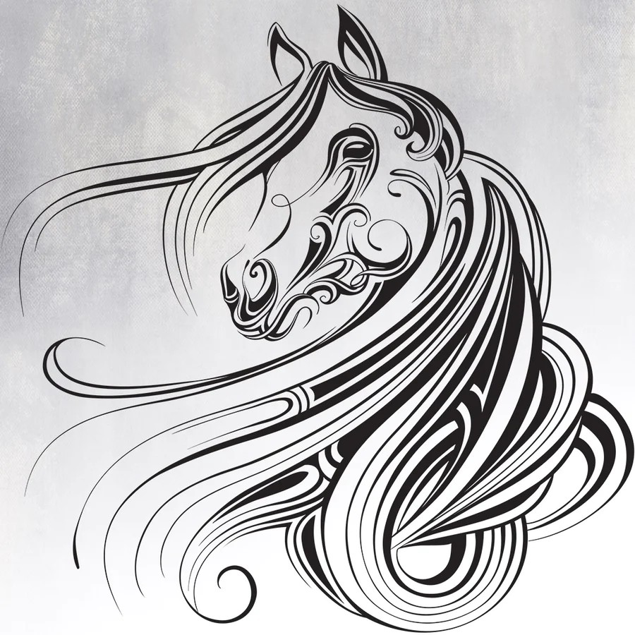 Wall Sticker Silhouette Of Horse's Head
