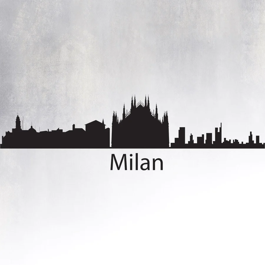Wall Sticker Silhouette Of Milan