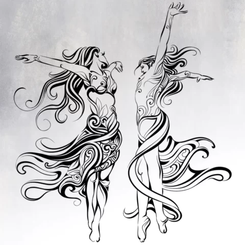 Wall Sticker Two Dancing Women