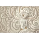 Custom Wallpaper Beautiful Woman Stylized as a Sculpture