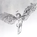 Wall Sticker Beautiful Sitting Angel