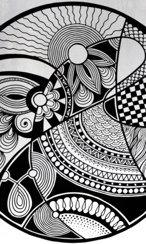 Wall Sticker Black And White Abstract Zendala