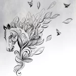 Wall Sticker Horse In Ornament