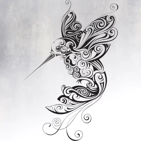 Wall Sticker Humming Birds In Ornament